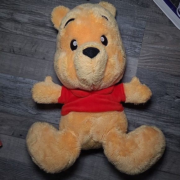 Disney Parks Winnie the Pooh Bear Plush 12" Stuffed Animal Doll Toy Big Feet - Picture 2 of 5